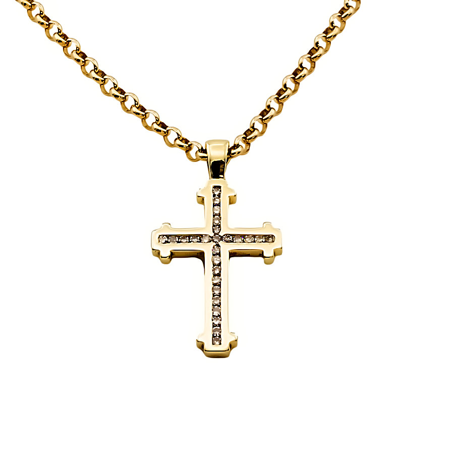 9ct gold 9.6g 18 inch Cross Pendant with chain